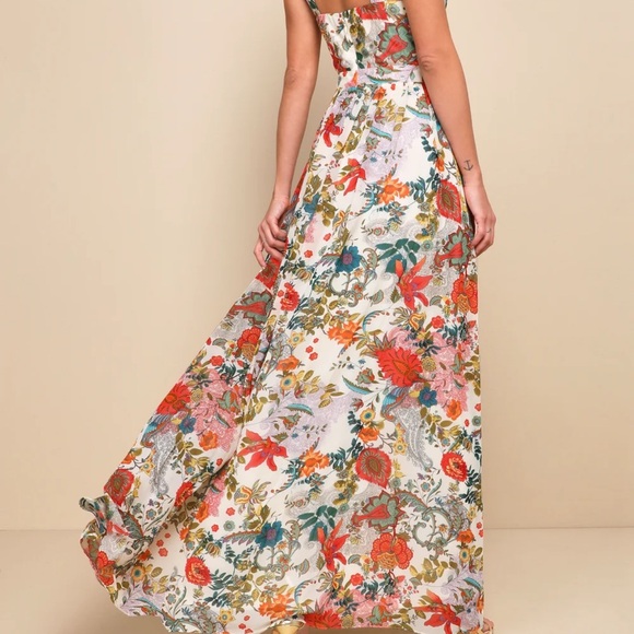 Lulu's Lilja Cream Floral Maxi Dress - Picture 2 of 8
